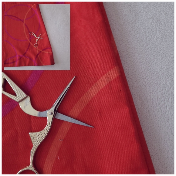 Vintage Swedish Brand Rudholms Bold Red-Orange Full Length Cotton Skirt SMALL - Picture 7 of 12